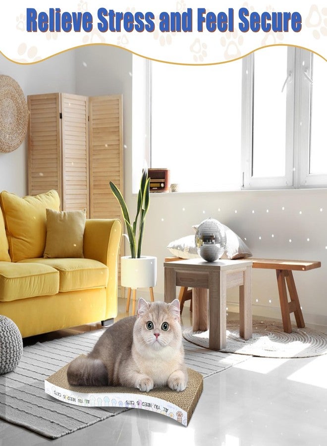 AccEncyc Cat Scratching Board 3 Pack Cat Scratching Pad with Catnip Double-Sided Pad with Premium Scratch Textures Design Curved Cat Scratchers for Indoor Cats to Rest Grind Claws and Play - Image 5